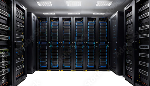 Obraz na płótnie center data room room server racks rows multiple security office computer multiple rack server server network hall server lit darkly server room multiple rack hall darkly lit office technology w salonie