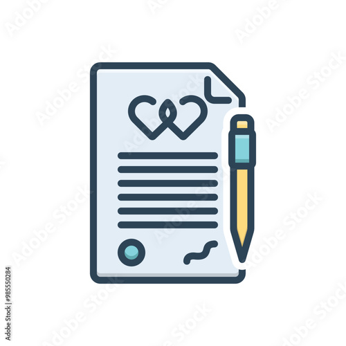 Color illustration icon for declaration