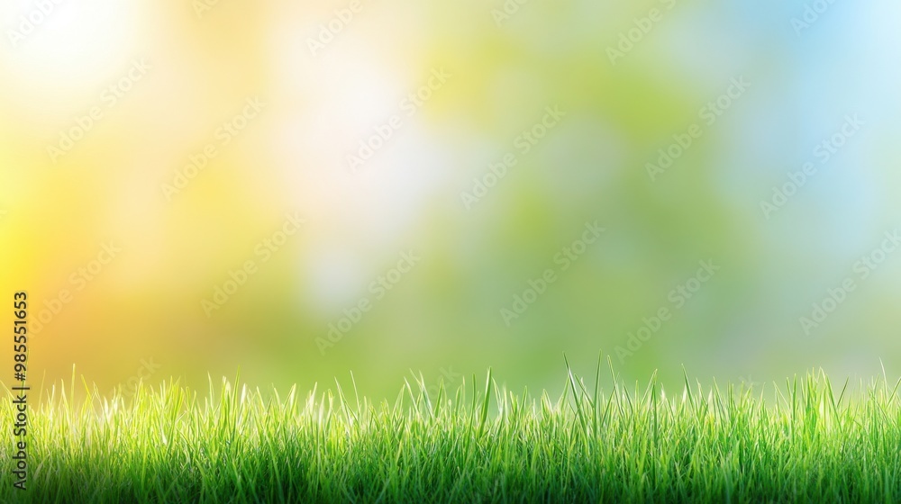 A sunlit green grass meadow with soft shadows and copy space for text or overlays, perfect for nature-themed designs A sunlit green grass meadow with soft shadows and copy space for text or overlays, perfect for nature-themed designs