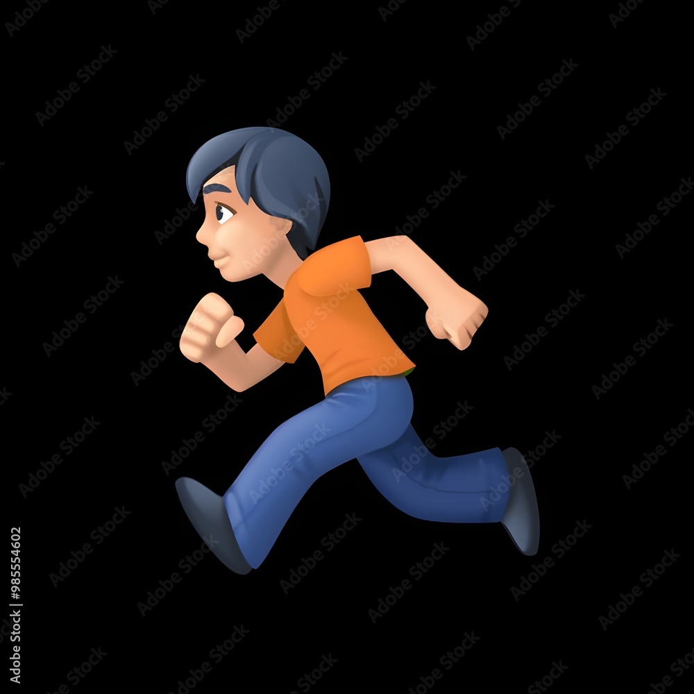 3D Running Person Emoji on Black Background
3D Running Person Emoji on Black Background