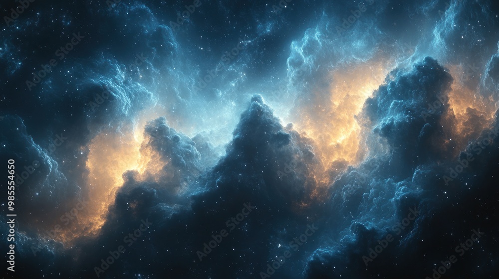 Cosmic Nebula with Glowing Gas Cosmic Nebula with Glowing Gas