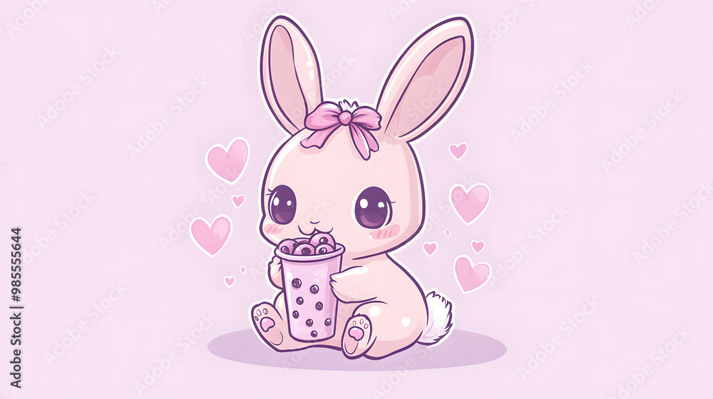 Easter bunny holding colorful eggs, nestled in a basket Easter bunny holding colorful eggs, nestled in a basket