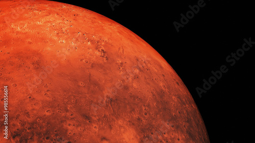 Mars planet 3D render illus...