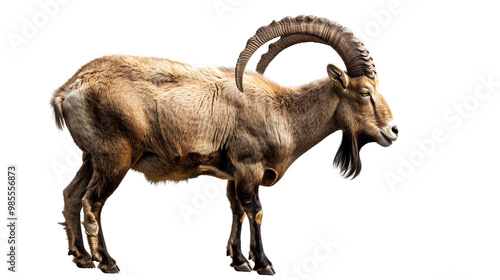 Majestic Ibex Goat Isolated on Transparent Background photo