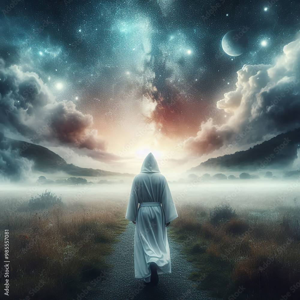Fototapeta premium path in the sky cloudy night path
