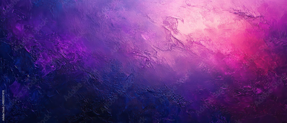 Craft a textured background featuring a vibrant blend of violet, pink, and deep blue, giving the impression of fading light in a grainy, abstract space. Craft a textured background featuring a vibrant blend of violet, pink, and deep blue, giving the impression of fading light in a grainy, abstract space.