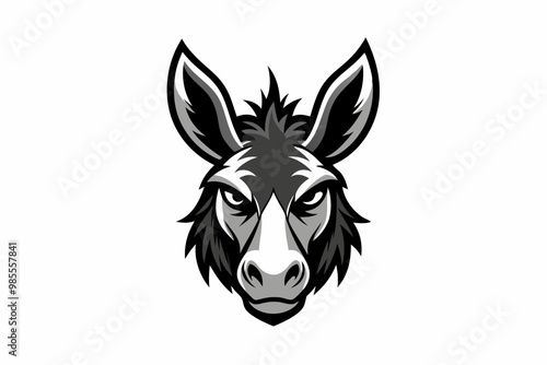 Head of a donkey. A donkey head creative logo Icon, silhouette vector artwork illustration