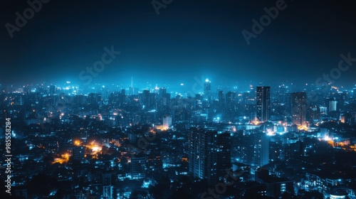 Wallpaper Mural A city at night with the lights on Torontodigital.ca