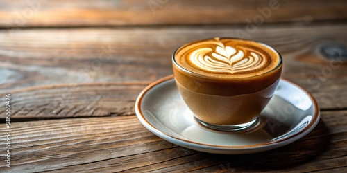 Espresso with beautifully crafted latte art in the foam layer