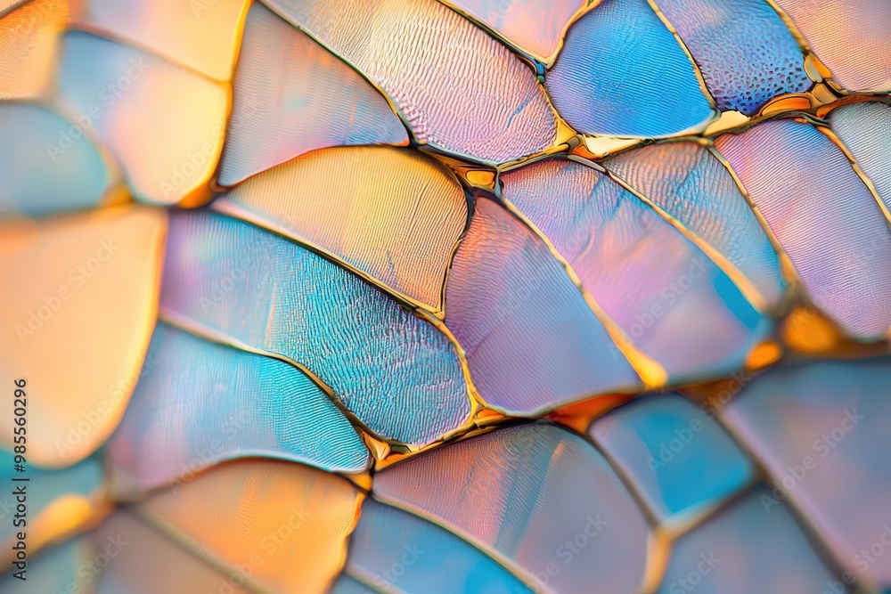 Closeup of iridescent scales Closeup of iridescent scales