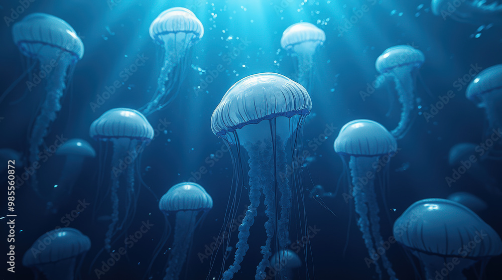 Stunning Underwater Photos of Jellyfish Swarms in Crystal Blue Ocean - Ethereal Beauty of Marine Life Stunning Underwater Photos of Jellyfish Swarms in Crystal Blue Ocean - Ethereal Beauty of Marine Life