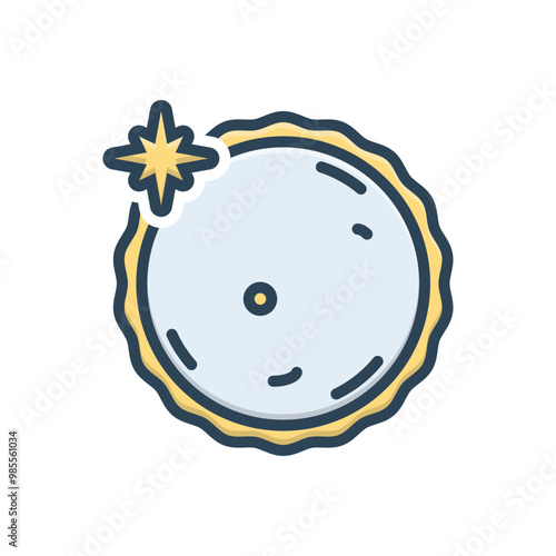 Color illustration icon for eclipse