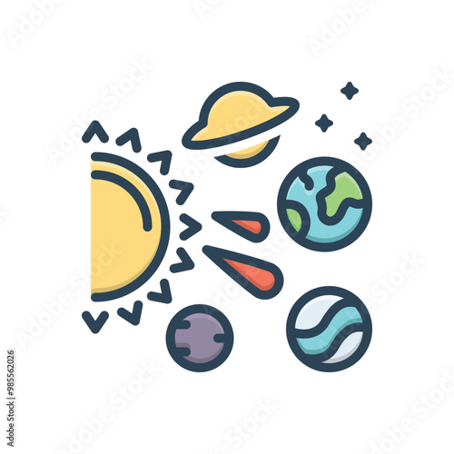 Color illustration icon for universe