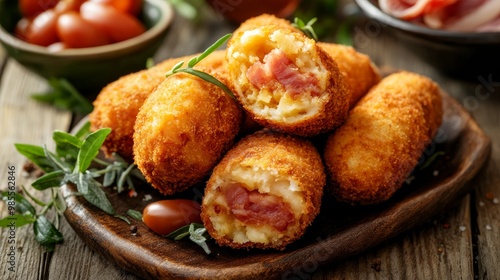 Spanish tapas called croquetas de jamón