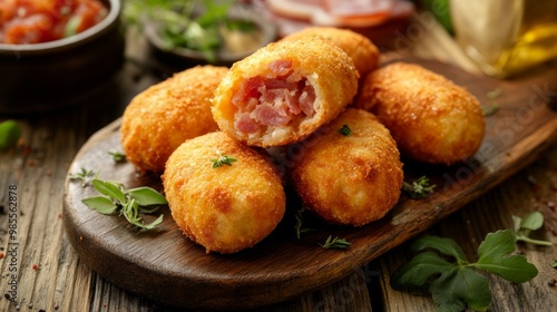 Spanish tapas called croquetas de jamón