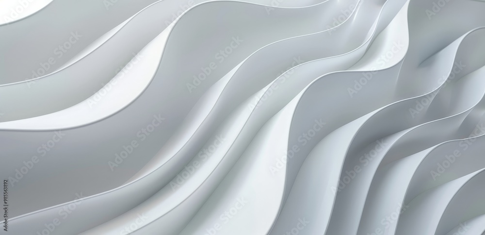 Obraz premium Abstract White Wavy Surface