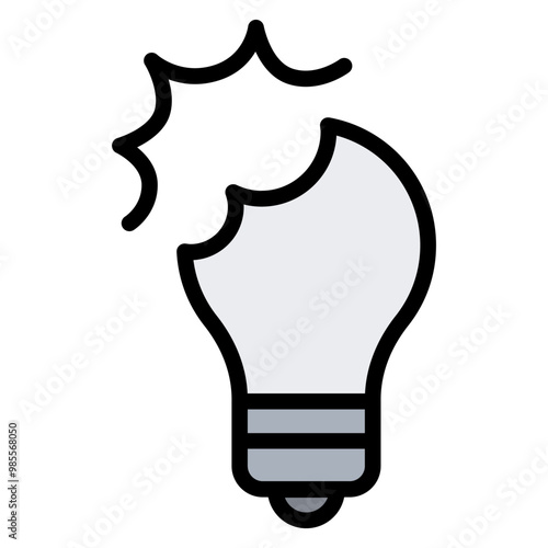 A broken light bulb icon