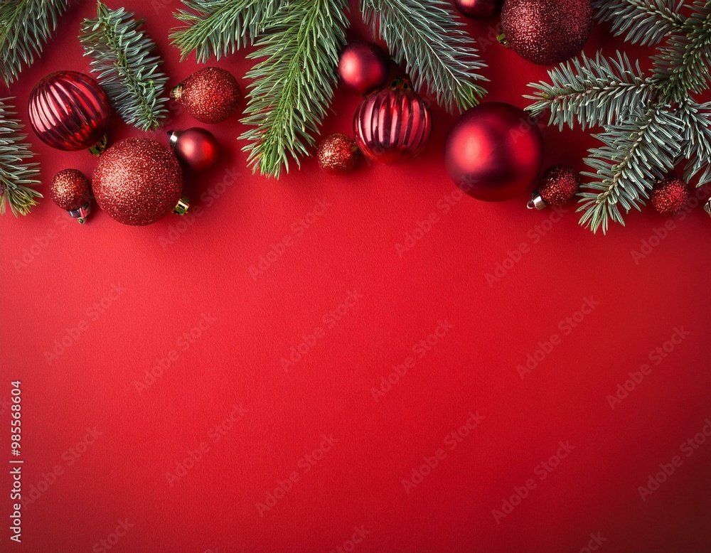 christmas background with red balls christmas background with red balls