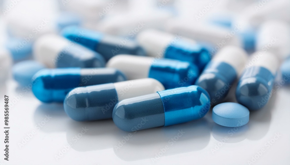 Isolated on white ,Selective focus on capsules and pills.Antibiotics drug resistance. Isolated on white ,Selective focus on capsules and pills.Antibiotics drug resistance.