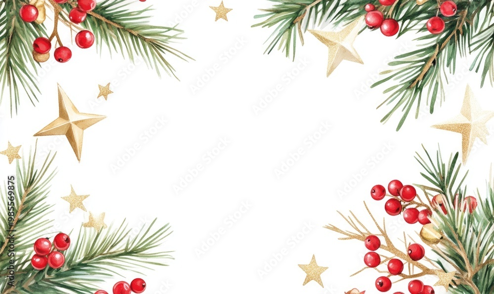A white background with a Christmas tree and stars A white background with a Christmas tree and stars