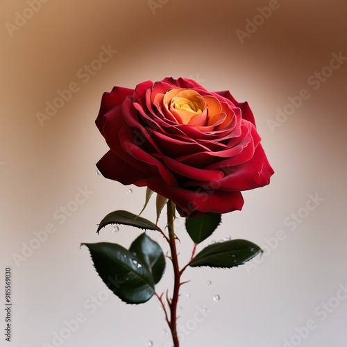 Red Rose Flower Red Rose against on isolate white background