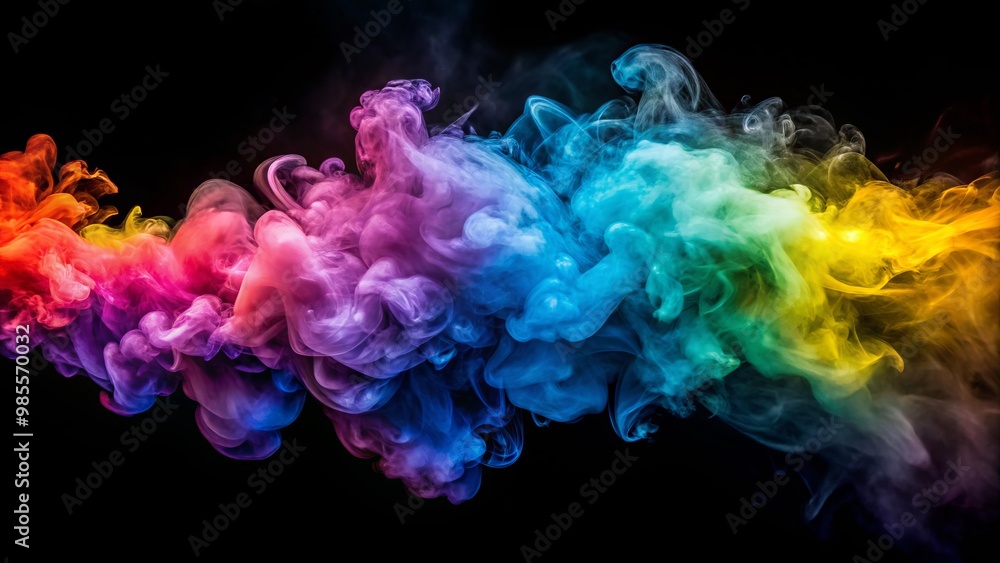 Fototapeta premium Translucent ethereal smoke set against a clear background, designed for creative projects and visual effects. Perfect
