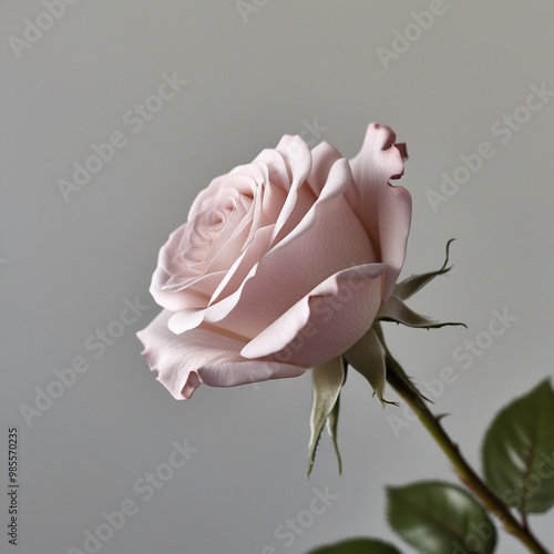 Side View of Red Roses on White background