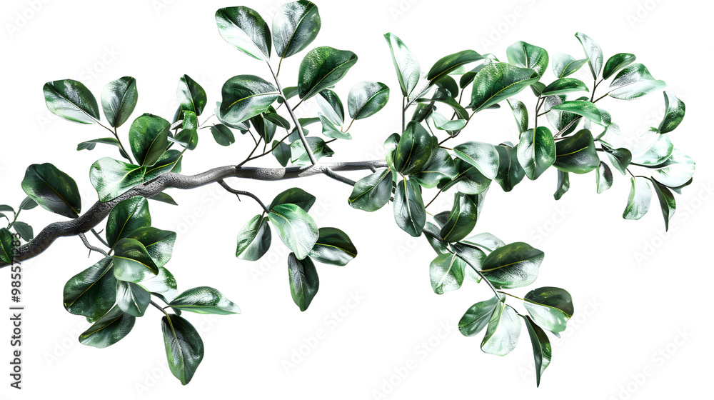 Serene Isolated Greenery Tree Branch Foliage Composition Serene Isolated Greenery Tree Branch Foliage Composition
