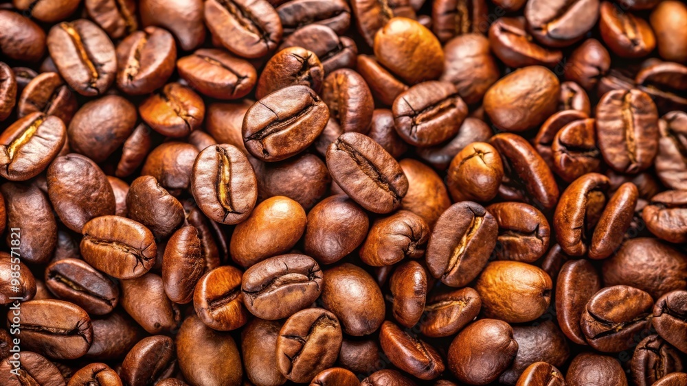 Close up view of aromatic coffee beans with space for text Close up view of aromatic coffee beans with space for text