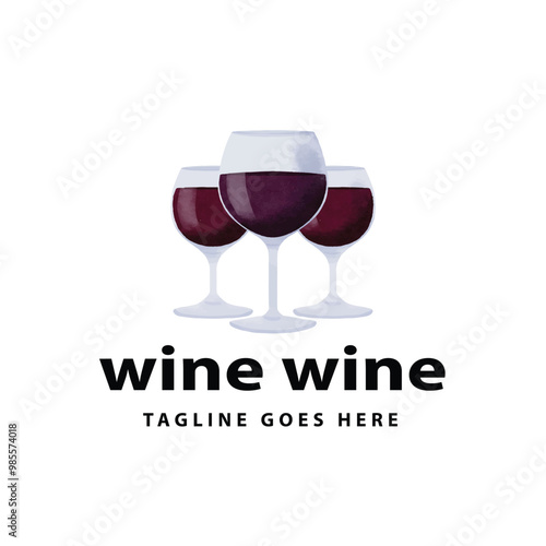 creative elegant modern minimalist wine logo