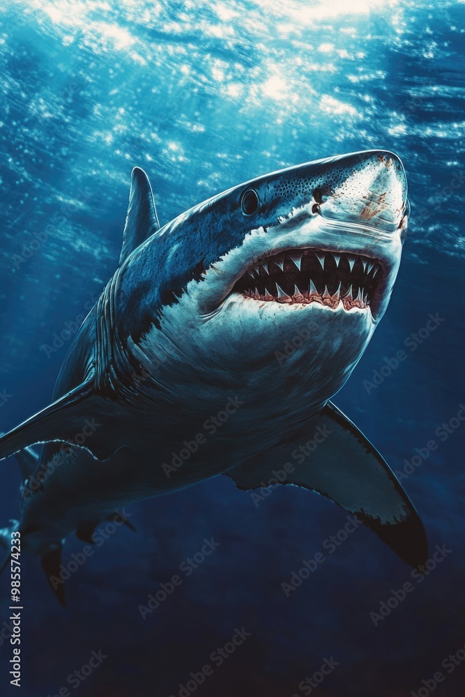 Naklejka premium Shark Swimming in Ocean