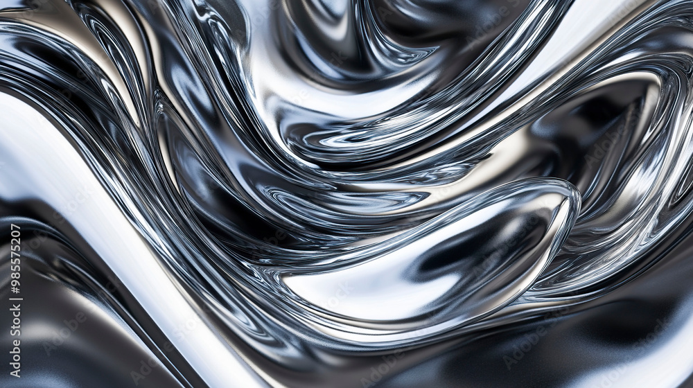 Metallic chrome background with some smooth folds. Metallic chrome background with some smooth folds.
