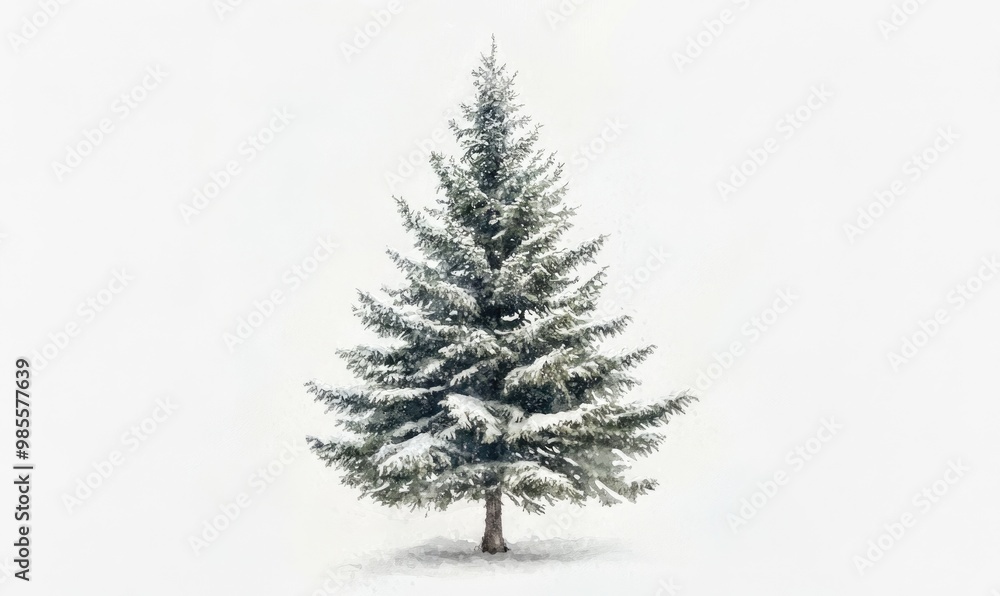 A white background with a single tree in the foreground A white background with a single tree in the foreground