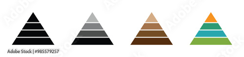 Blank 4 tier pyramid chart vector concept. Blank 4 tier infographic designs