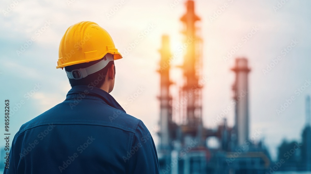 Engineer in Hard Hat Inspecting Energy Infrastructure Engineer in Hard Hat Inspecting Energy Infrastructure