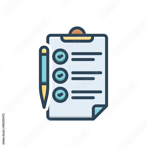 Color illustration icon for petition