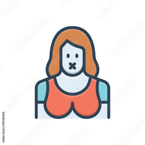 Color illustration icon for prohibited