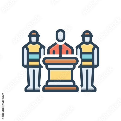 Color illustration icon for protected speech