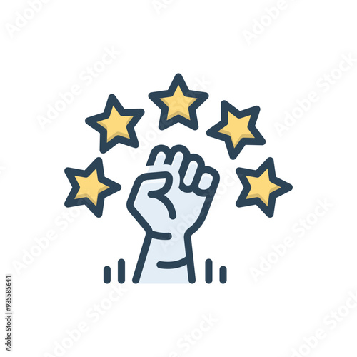 Color illustration icon for revolt