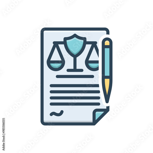 Color illustration icon for first amendment