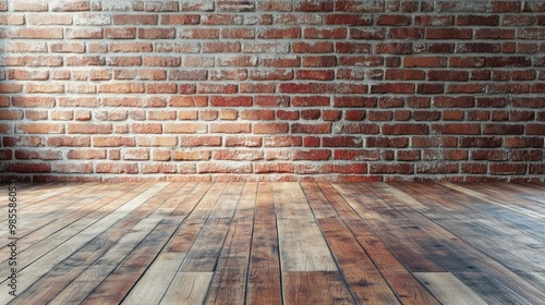 Wooden Floor and Brick Wall