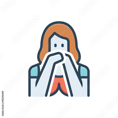 Color illustration icon for mute people