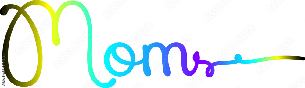 Mother's day - illustration of mom text , mom gradient text Mother's day - illustration of mom text , mom gradient text