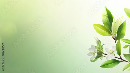 Fresh, light green background with a hint of brightness, giving an airy and clean feel, ideal for spring themes.