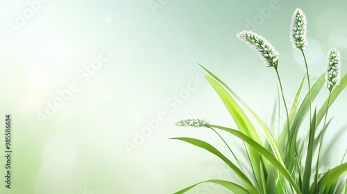 Fresh, light green background with a hint of brightness, giving an airy and clean feel, ideal for spring themes.