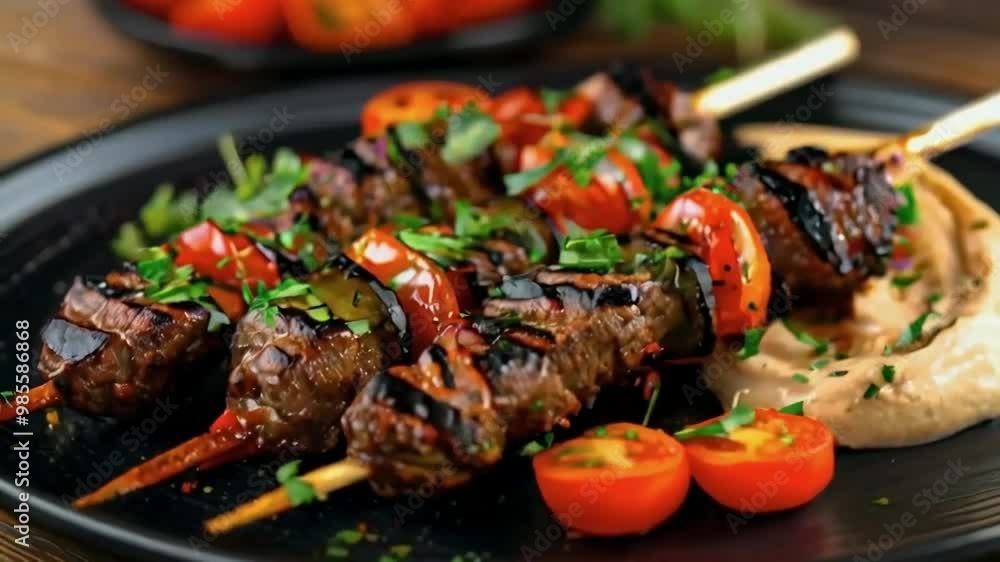 Grilled Beef and Vegetable Skewers with Creamy Dip Grilled Beef and Vegetable Skewers with Creamy Dip