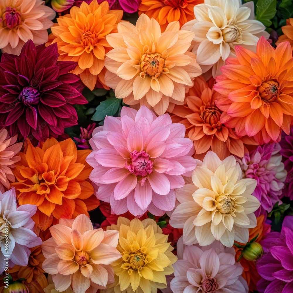 A Colorful Bouquet of Dahlias A Colorful Bouquet of Dahlias