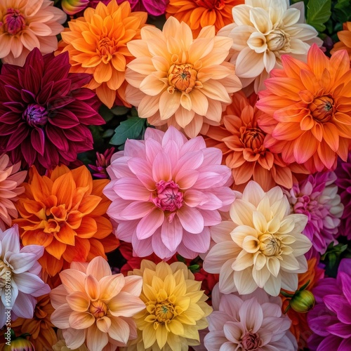 A Colorful Bouquet of Dahlias