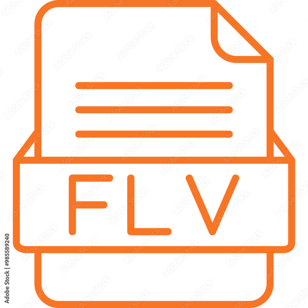 FLV File Format Vector Icon Design FLV File Format Vector Icon Design