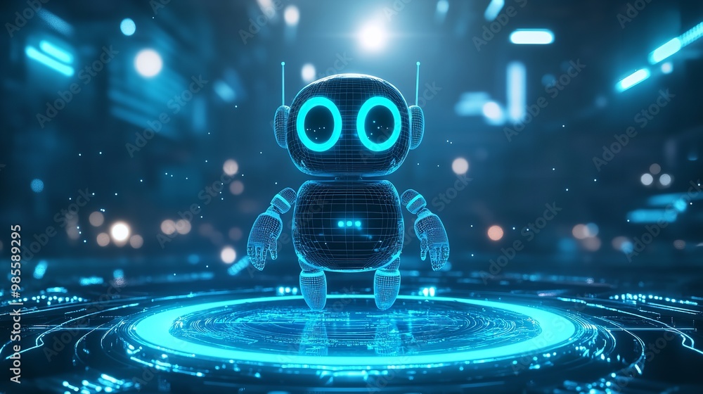 futuristic robot with a screen, a cute robot, futuristic sense of technology futuristic robot with a screen, a cute robot, futuristic sense of technology